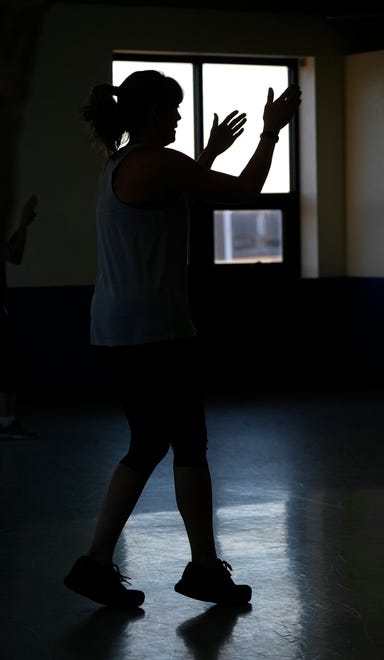 Ruth Ann Dreyer, Body & Soul Fitness instructor teaches her Cardio class at The Springs. Body & Soul Fitness is a Christian fitness ministry. Trained instructors teach women's fitness classes at various churches and community centers across the country. In Oklahoma, Thursday, Oct. 17, 2024.