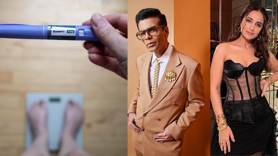 The anti-diabetic drug Ozempic has become popular for weight loss, sparking controversy among celebrities like Karan Johar, Kusha Kapila and other health experts. (Photos: Adobe Stock , Instagram)